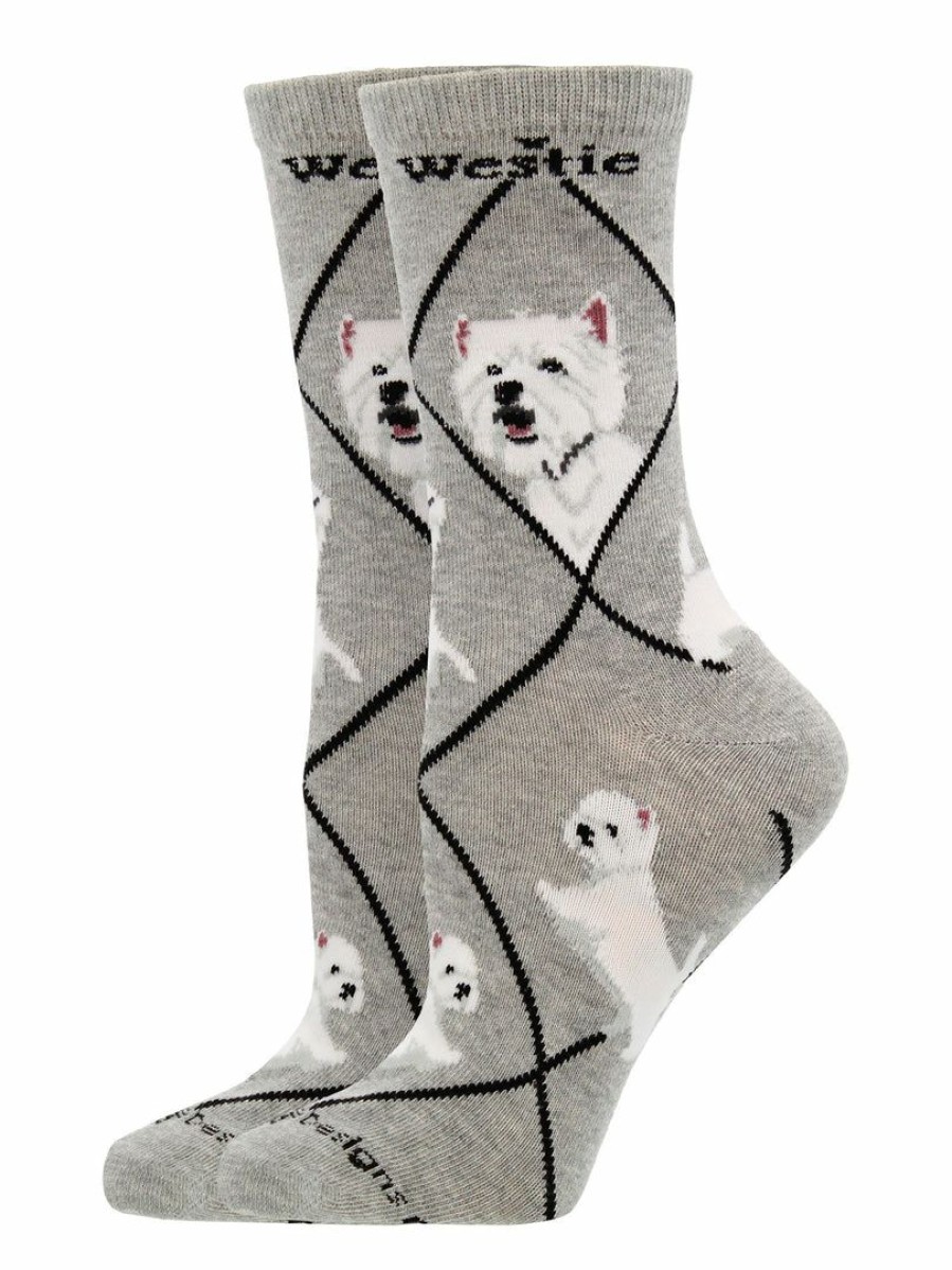 Ncaa Socks * | Promo Whd Crazy Socks Crew Westie Socks For Women Gift For Dog Lovers