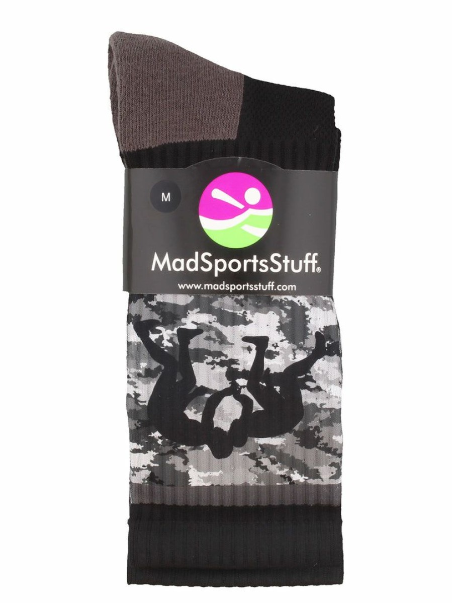 Ncaa Socks * | Discount Madsportsstuff Wrestling Socks Fighting Wrestlers Athletic Crew Socks (Multiple Colors)