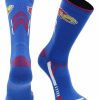 Ncaa Socks * | Flash Sale Tck Ku Kansas Jayhawks Socks University Of Kansas Jayhawks Champion Crew Socks All Schools Blue/Crimson