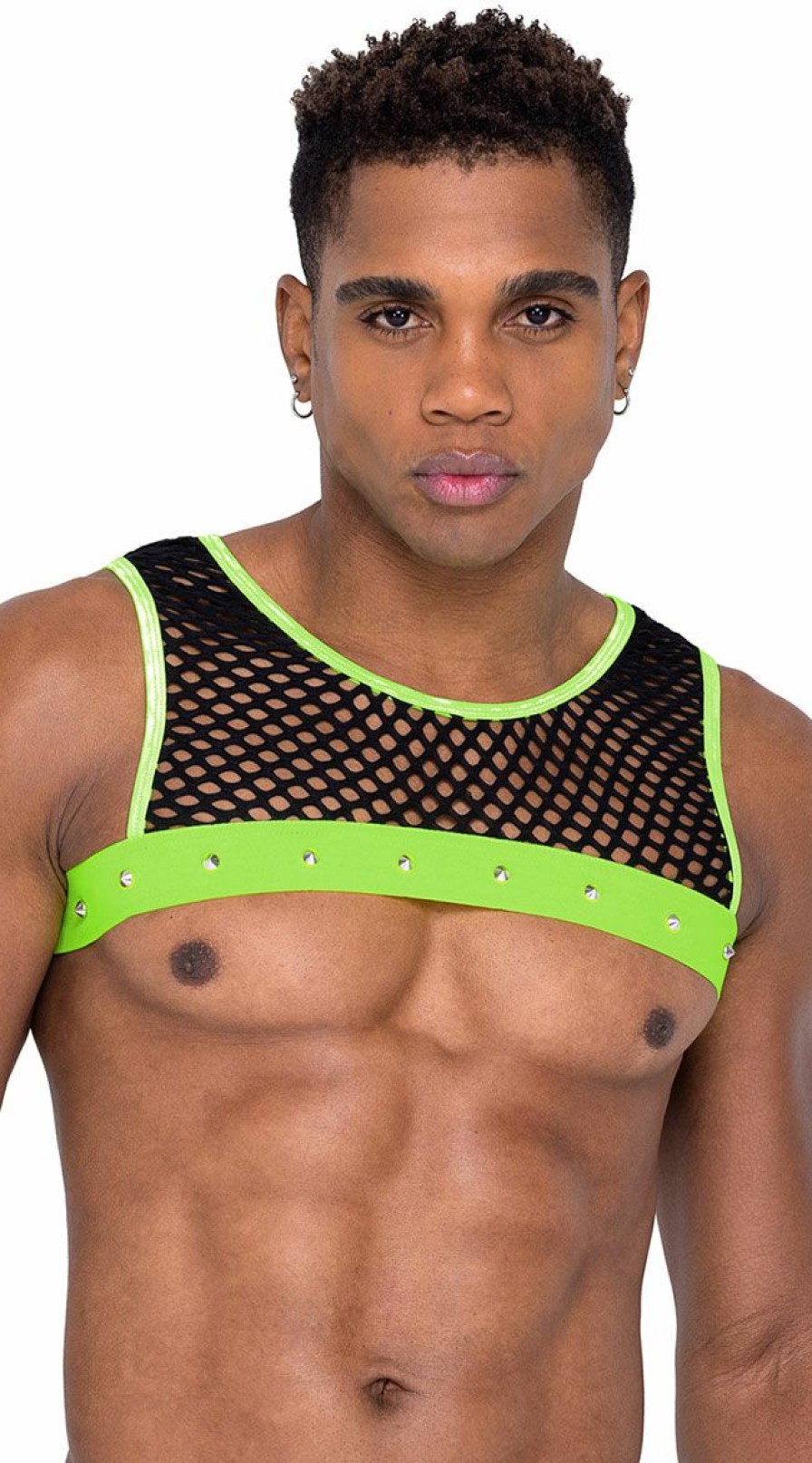 Dancewear * | Roma Men'S Glow-In-The-Dark Cropped Tank Top