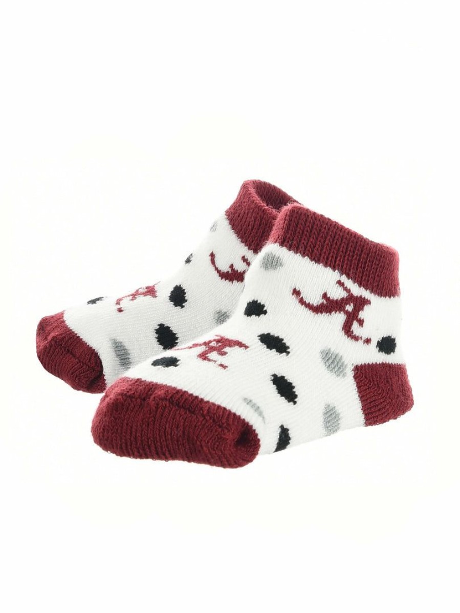 Ncaa Socks * | Brand New Tck All Schools Alabama Crimson Tide Toddler Socks Low Cut Little Fan Crimson/Black/White