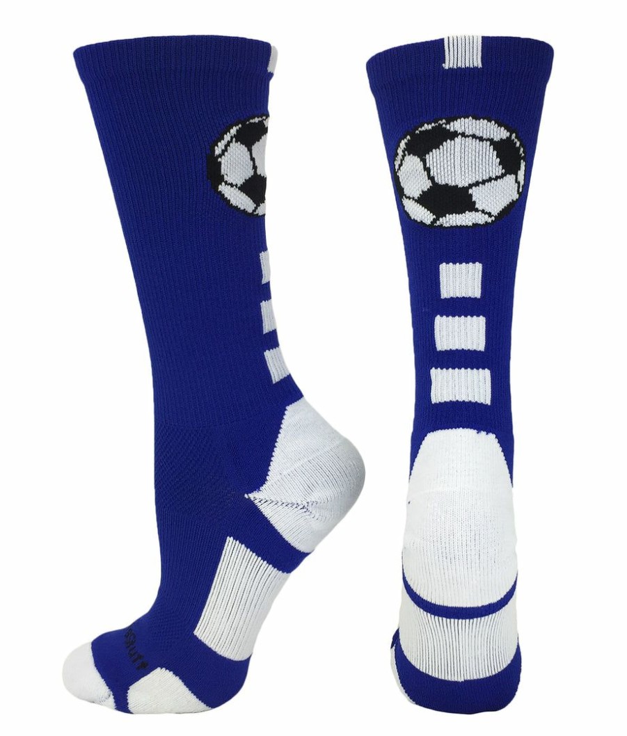 Ncaa Socks * | Promo Madsportsstuff Soccer Ball Athletic Crew Socks (Multiple Colors)