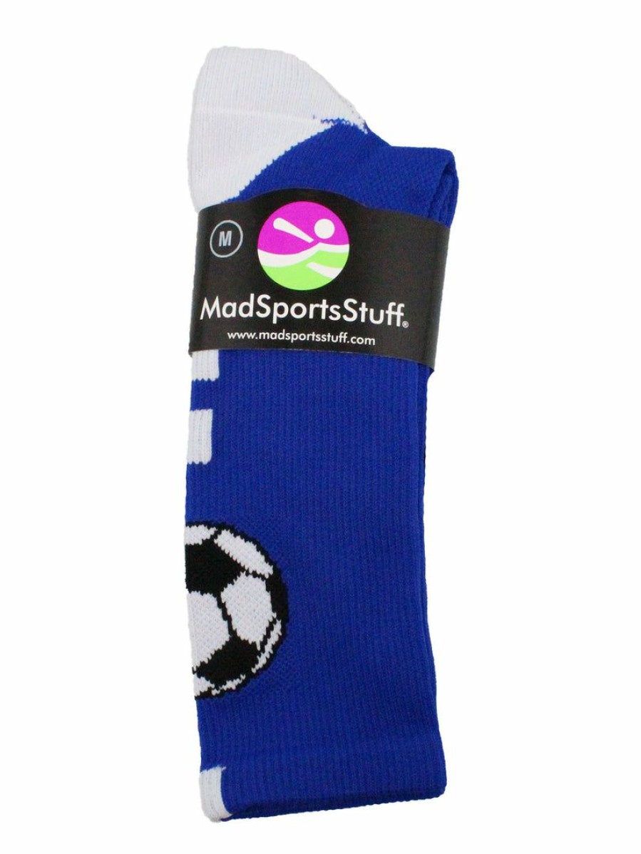 Ncaa Socks * | Promo Madsportsstuff Soccer Ball Athletic Crew Socks (Multiple Colors)