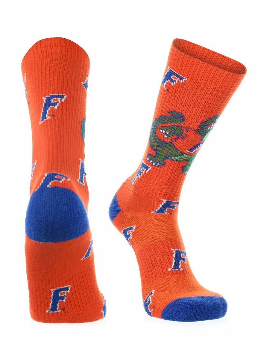 Ncaa Socks * | Top 10 Tck Florida Gators Socks Crew Length Sock Mayhem All Schools Orange/Blue/White