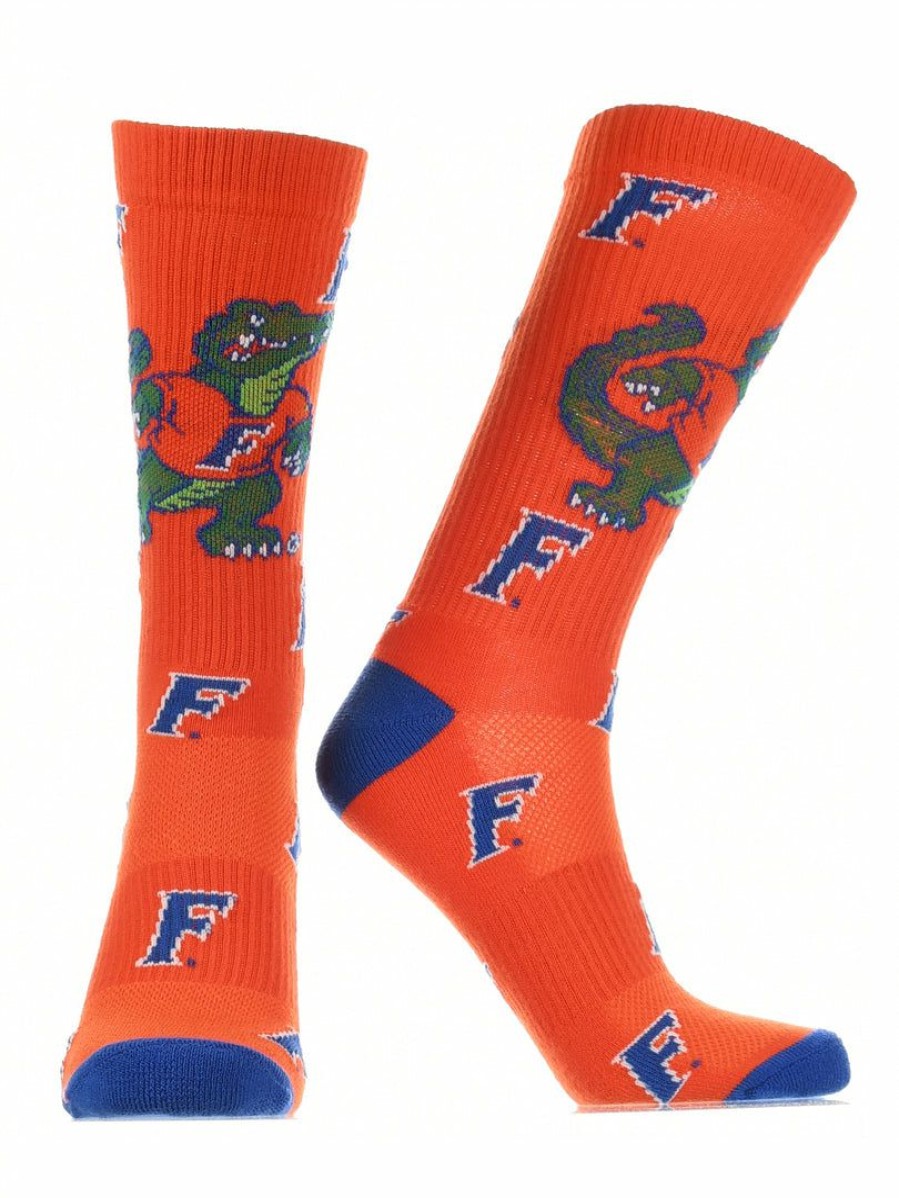 Ncaa Socks * | Top 10 Tck Florida Gators Socks Crew Length Sock Mayhem All Schools Orange/Blue/White