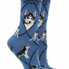 Ncaa Socks * | Brand New Whd Crazy Socks Crew Siberian Husky Socks For Women Gift For Dog Lovers