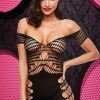 Lingerie * | Xgen Products Off-The-Shoulder Fishnet Mini Dress