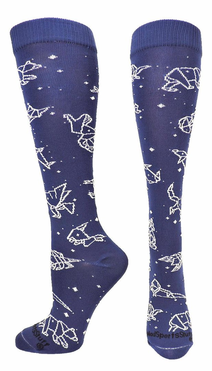 Ncaa Socks * | Coupon Madsportsstuff Softball Socks Origami Animal Constellations Socks Over The Calf Dark Royal/White