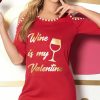 Lingerie * | Mapale Wine Is My Valetine Sleep Shirt