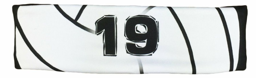 Accessories * | Discount Madsportsstuff Player Id Volleyball Headband (Numbers 00-39) Headbands White