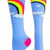 Ncaa Socks * | Flash Sale Madsportsstuff Neon Rainbow Clouds Over The Calf Athletic Socks Sky Blue