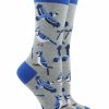 Ncaa Socks * | New Whd Crazy Socks Crew Blue Jay Bird Socks For Women Gift For Bird Lovers Gray