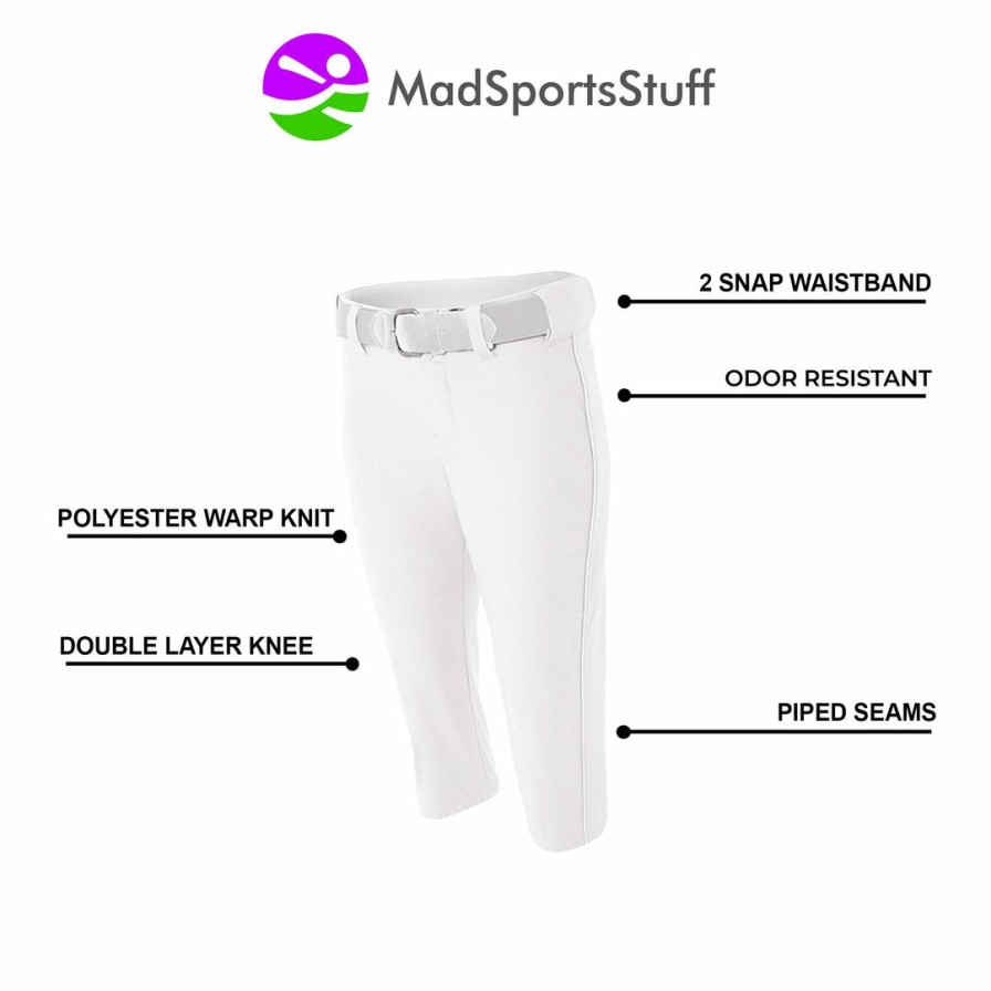 By Sport * | Best Sale Madsportsstuff Womens Softball Pants Capri Length Pro Line