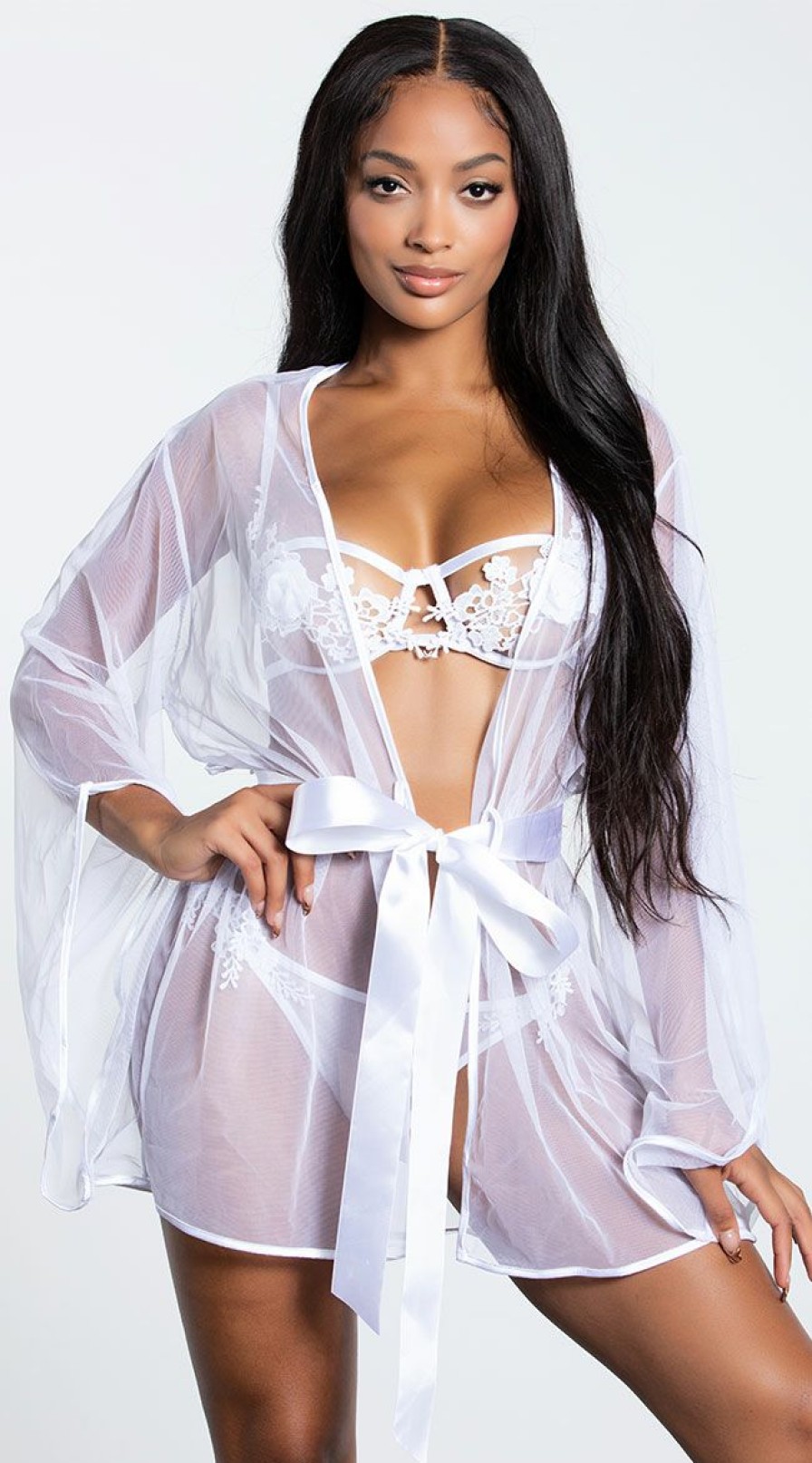 Lingerie * | Yandy Appliques Abloom Robe