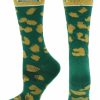 Ncaa Socks * | Budget Tck Unc Charlotte 49Ers Socks Womens Savage Crew Socks Green/Gold