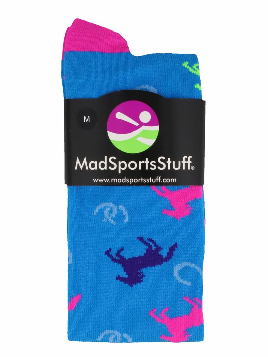 Ncaa Socks * | Best Sale Madsportsstuff Softball Socks Wild Horses Equestrian Athletic Over The Calf Socks