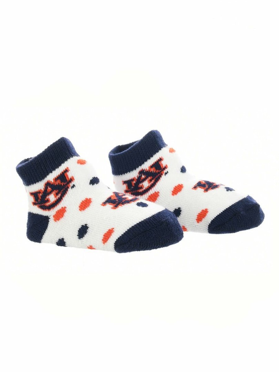 Ncaa Socks * | Buy Tck Auburn Tigers Toddler Socks Low Cut Little Fan Blue/Orange/White