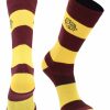 Ncaa Socks * | Wholesale Tck All Schools Minnesota Duluth Bulldogs Socks Game Day Striped Crew Socks Maroon/Gold