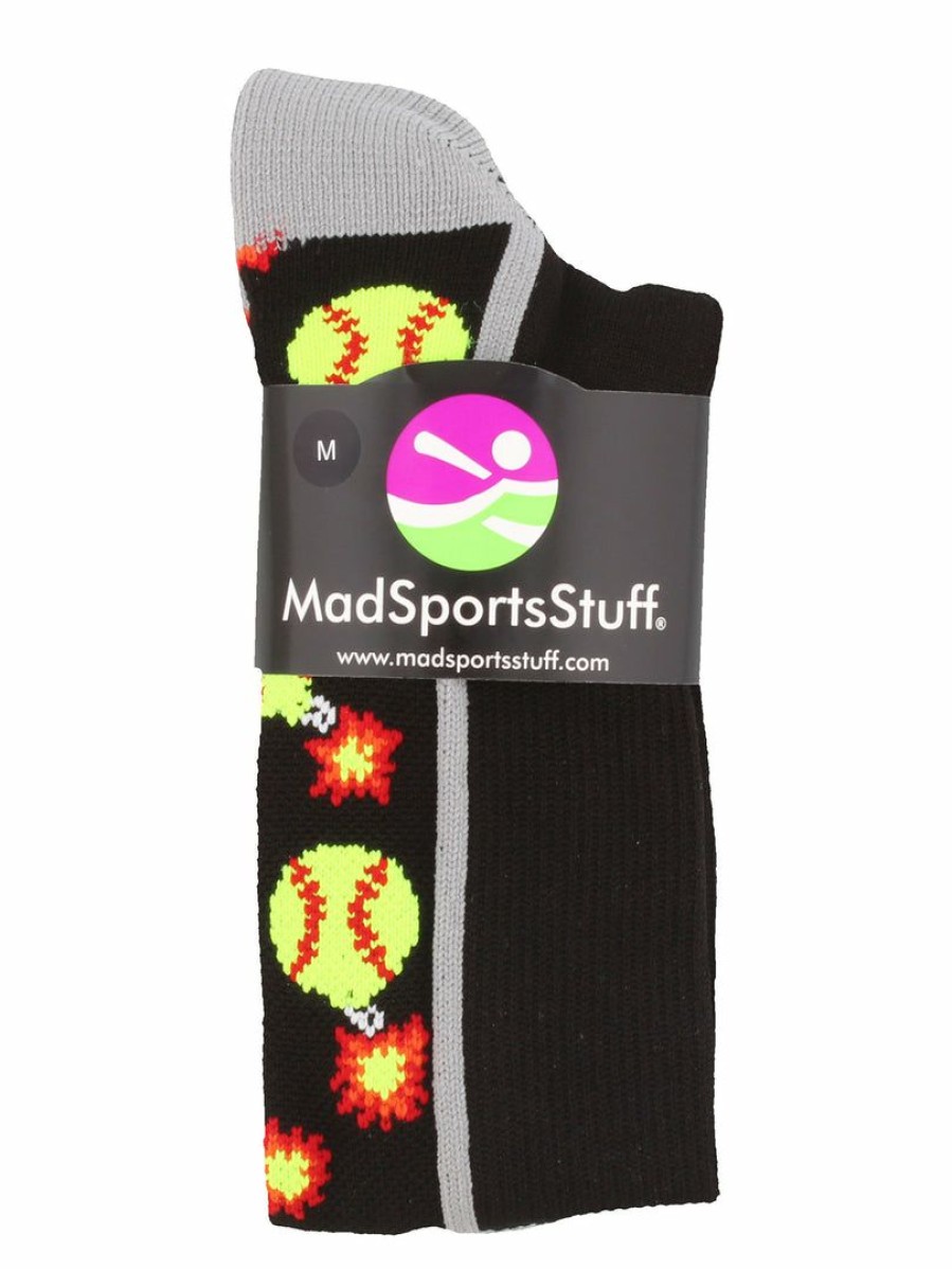 Ncaa Socks * | Flash Sale Madsportsstuff Softball Socks With Bombs Bombers For Girls Or Women Athletic Over The Calf Socks