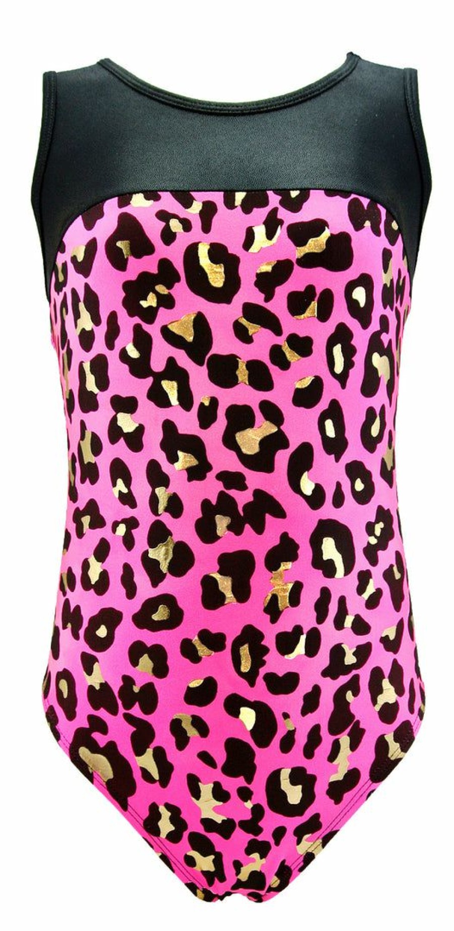 By Sport * | Cheapest Madsportsstuff Keyhole Style Girls Gymnastics Leotard Leotards Pink/Gold Leopard