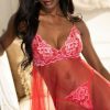 Lingerie * | Shirley Of Hollywood Sheer Temptations Babydoll Set