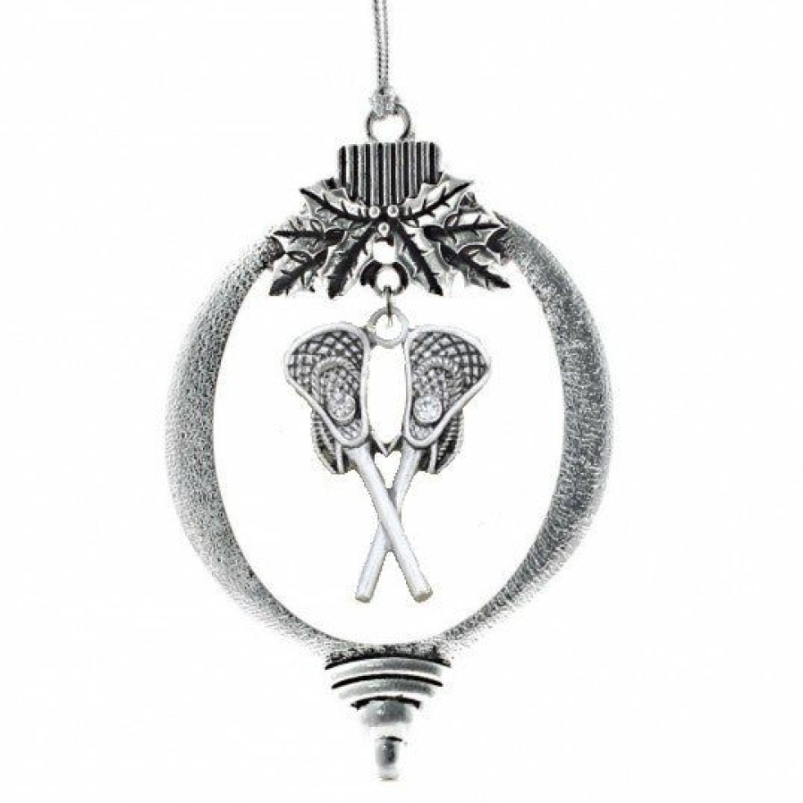 Accessories * | Cheap Madsportsstuff Christmas Lacrosse Ornament With Lacrosse Sticks Ornaments