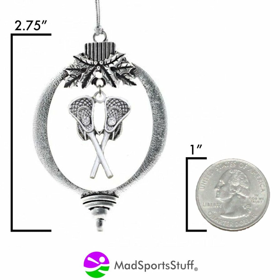 Accessories * | Cheap Madsportsstuff Christmas Lacrosse Ornament With Lacrosse Sticks Ornaments