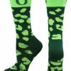 Ncaa Socks * | Wholesale Tck Oregon Ducks Socks Womens Savage Crew Socks Green/Gold