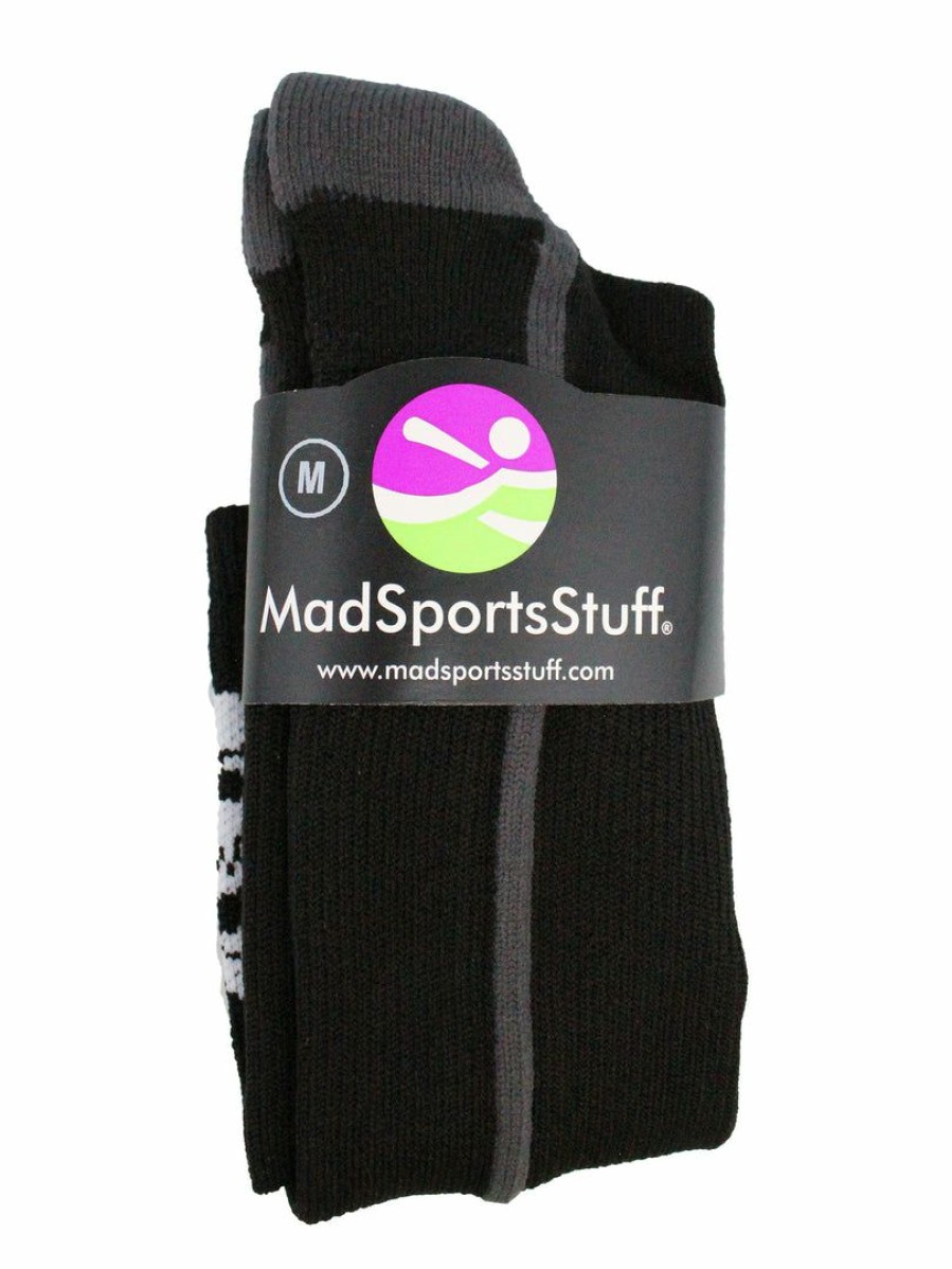 Ncaa Socks * | Flash Sale Madsportsstuff Pirate Skull And Crossbones (Jolly Roger) Over The Calf Socks Baseball Socks Black/Graphite