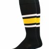 Ncaa Socks * | Top 10 Madsportsstuff Dugout 3 Stripe Baseball Socks Over The Calf Length Pattern E