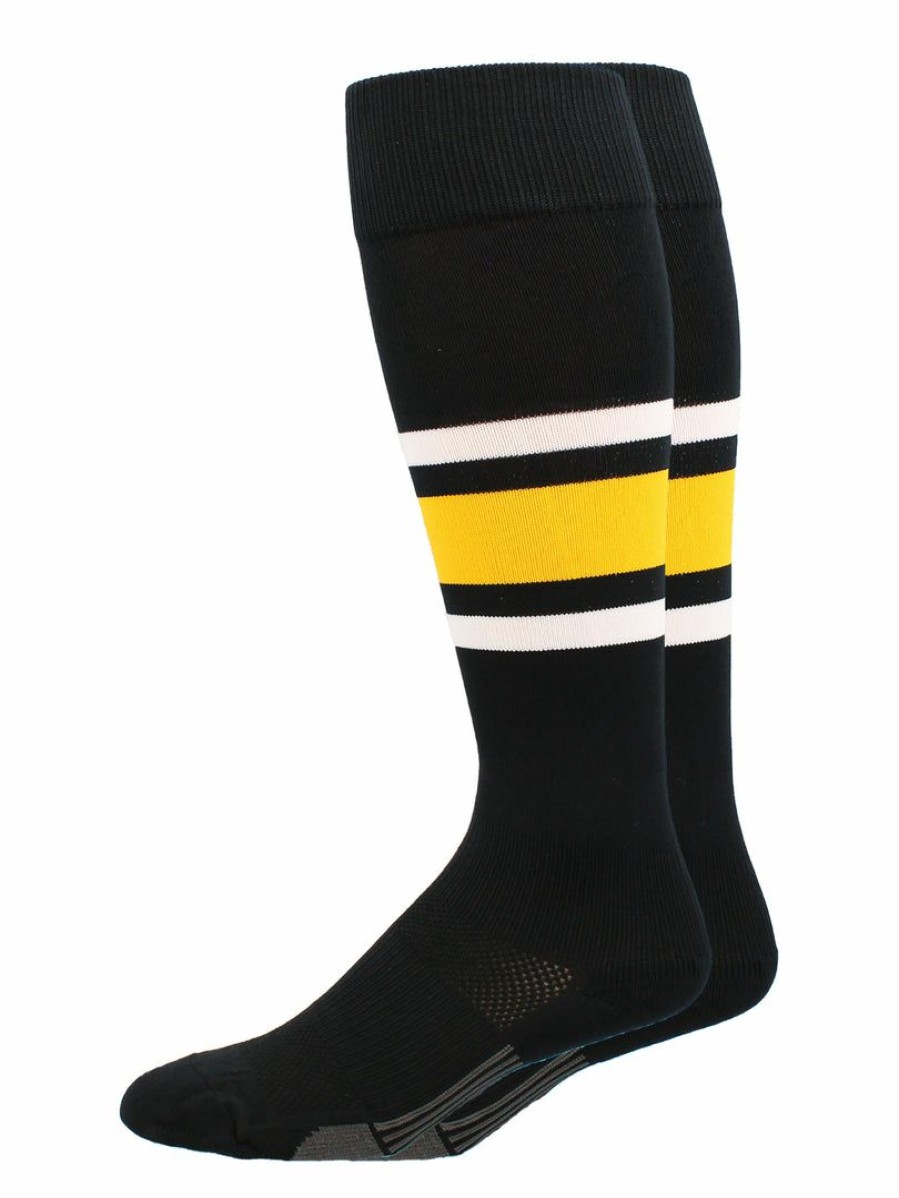 Ncaa Socks * | Top 10 Madsportsstuff Dugout 3 Stripe Baseball Socks Over The Calf Length Pattern E