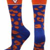 Ncaa Socks * | Hot Sale Tck Virginia Cavaliers Socks Womens Savage Crew Socks Blue/Orange