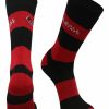 Ncaa Socks * | Outlet Tck Ball State Cardinals Socks Game Day Striped Crew Socks Cardinal/Black