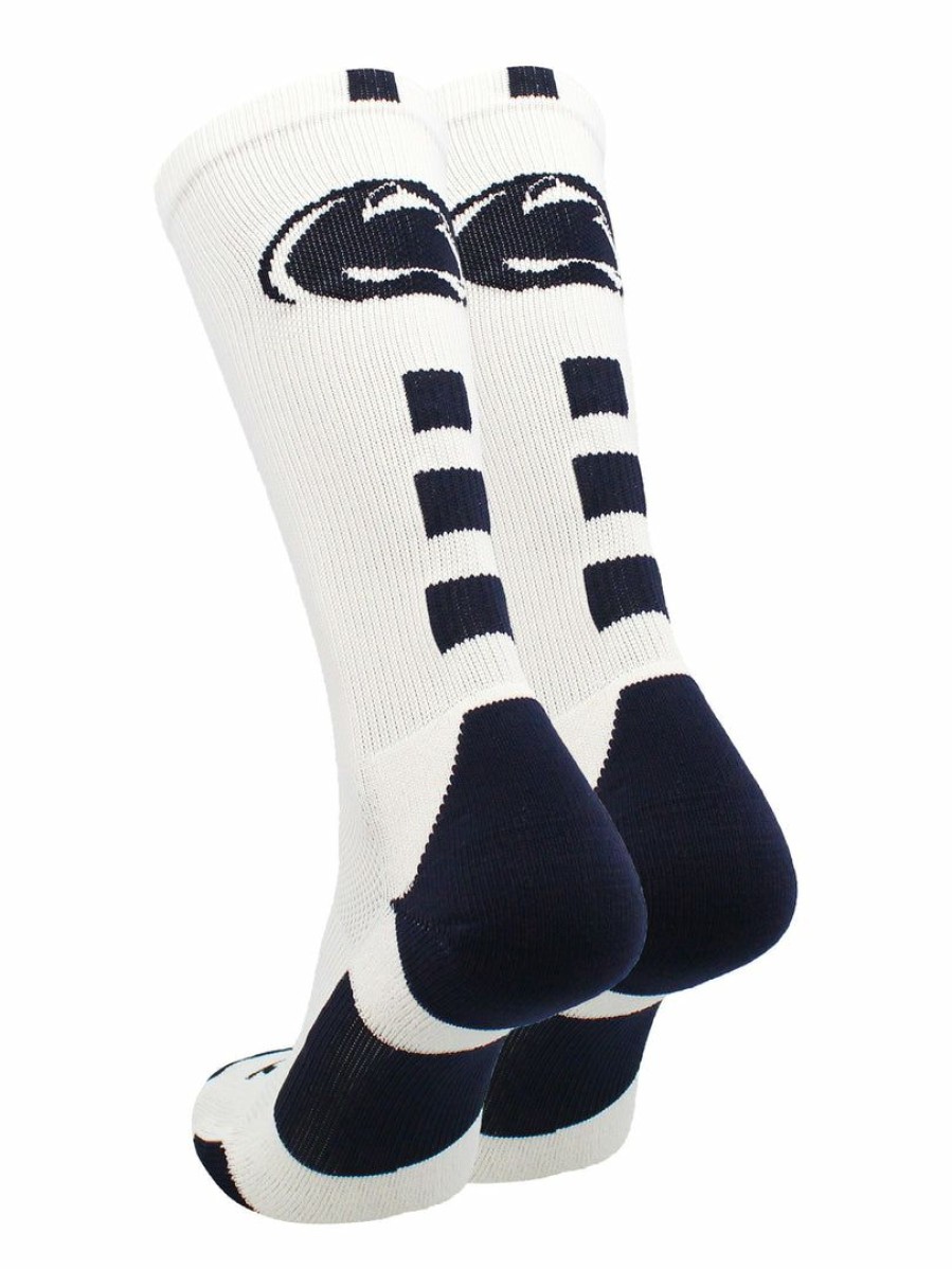 Ncaa Socks * | Outlet Tck Penn State Nittany Lions Socks Baseline Crew All Schools White/Blue