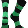 Ncaa Socks * | Cheap Tck Marshall Thundering Herd Socks Game Day Striped Crew Socks All Schools Kelly Green/Black