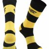 Ncaa Socks * | Wholesale Tck Wichita State Shockers Socks Game Day Striped Crew Socks All Schools Black/Yellow