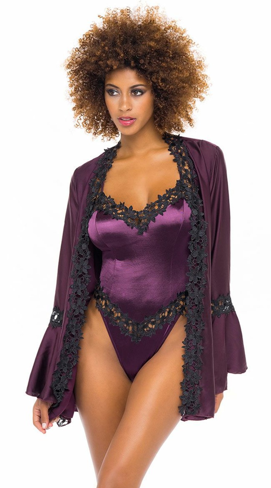 Lingerie * | Oh La La Cheri It'S A Wrap Satin Robe