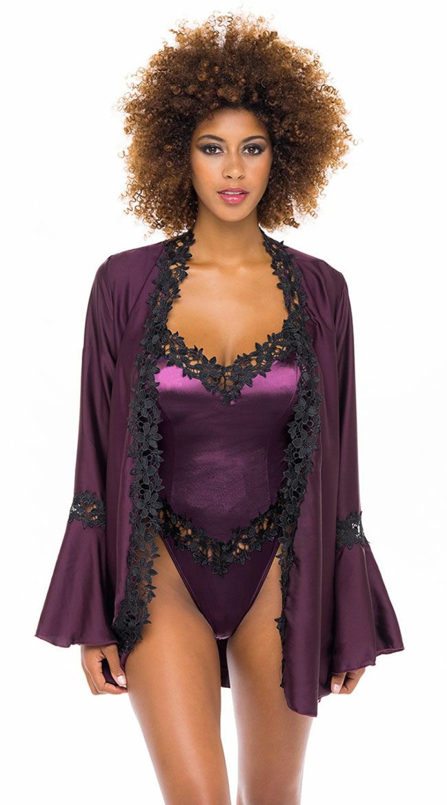 Lingerie * | Oh La La Cheri It'S A Wrap Satin Robe