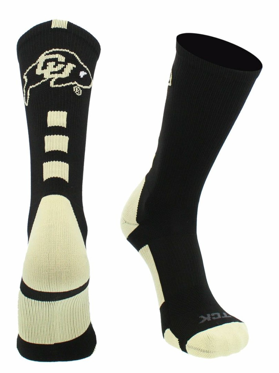 Ncaa Socks * | Hot Sale Tck Sports Ncaa Cu Boulder Buffs Socks University Of Colorado Baseline Crew All Schools