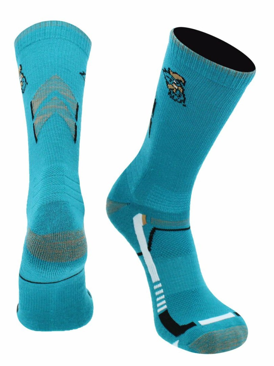 Ncaa Socks * | Outlet Tck All Schools Coastal Carolina Chanticleers Socks Coastal Carolina University Chanticleers Champion Crew Socks Teal/Black