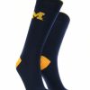 Ncaa Socks * | Best Deal Tck Michigan Wolverines Dress Socks Dean'S List Crew Length Socks All Schools Blue/Maize