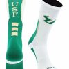 Ncaa Socks * | Best Pirce Tck All Schools University Of South Florida Bulls Socks Perimeter Crew White/Green/Gold