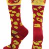 Ncaa Socks * | Discount Tck All Schools Iowa State Cyclones Socks Womens Savage Crew Socks Cardinal/Gold