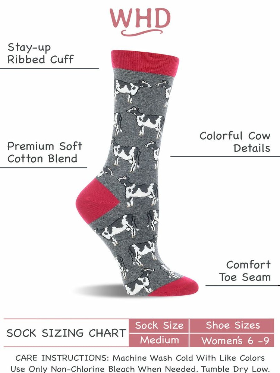 Ncaa Socks * | Discount Whd Cow Socks For Women Cow Lovers Gift 2-Pack