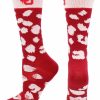 Ncaa Socks * | Best Reviews Of Tck Ou Oklahoma Sooners Socks Womens Savage Crew Socks All Schools Crimson/White