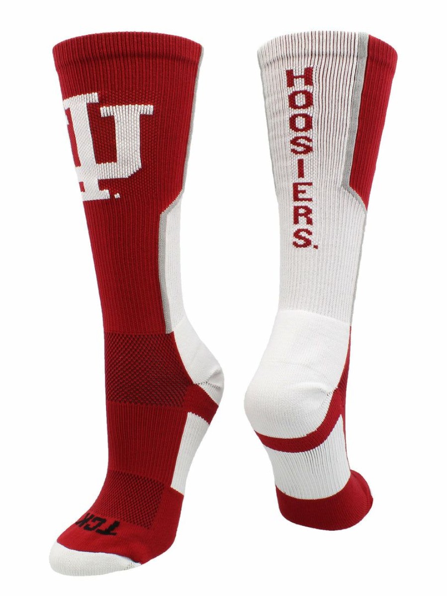 Ncaa Socks * | Best Deal Tck Indiana Hoosiers Socks Perimeter Crew Crimson/Cream/Grey