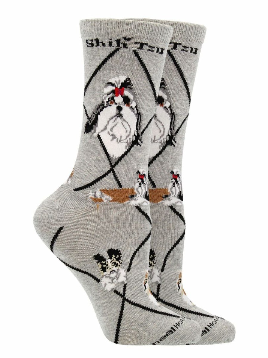 Ncaa Socks * | Flash Sale Whd Shih Tzu Socks For Women Gift For Dog Lovers Crazy Socks Crew