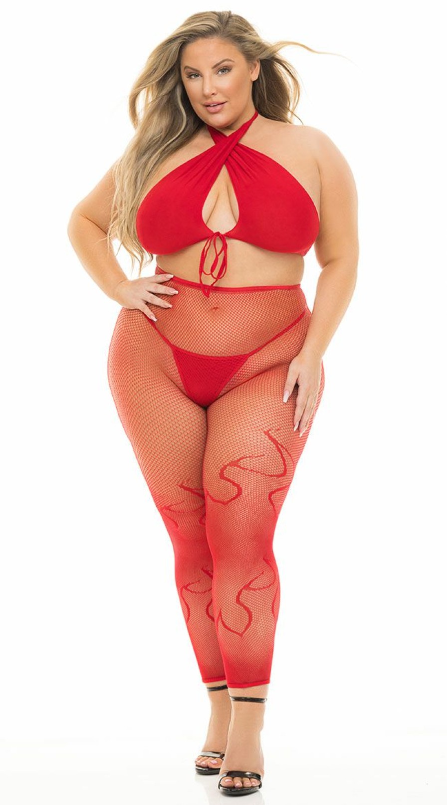 Dancewear * | Pink Lipstick Plus Size Gives You Hell Dance Set