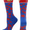 Ncaa Socks * | Cheapest Tck Ku Kansas Jayhawks Socks Womens Savage Crew Socks Blue/Crimson