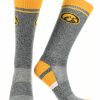 Ncaa Socks * | Best Reviews Of Tck Iowa Hawkeyes Socks Victory Parade Crew Length All Schools Gold/Black/Grey